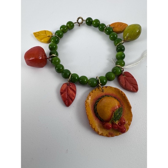 New Vtg DEPT 56 Retrolite Treasures Bracelet Farm Market Charms Department 56 - Picture 2 of 11